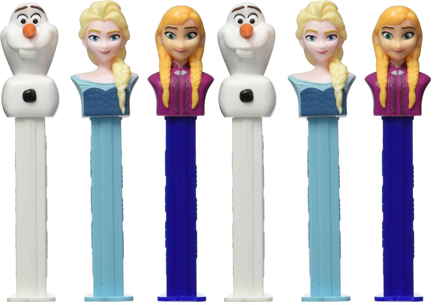 PEZ Candy Disney Frozen Rolls & Dispenser Bundle - Set of 3 Characters (Ann, Elsa and Olaf),Multi-colored (Pack of 2)