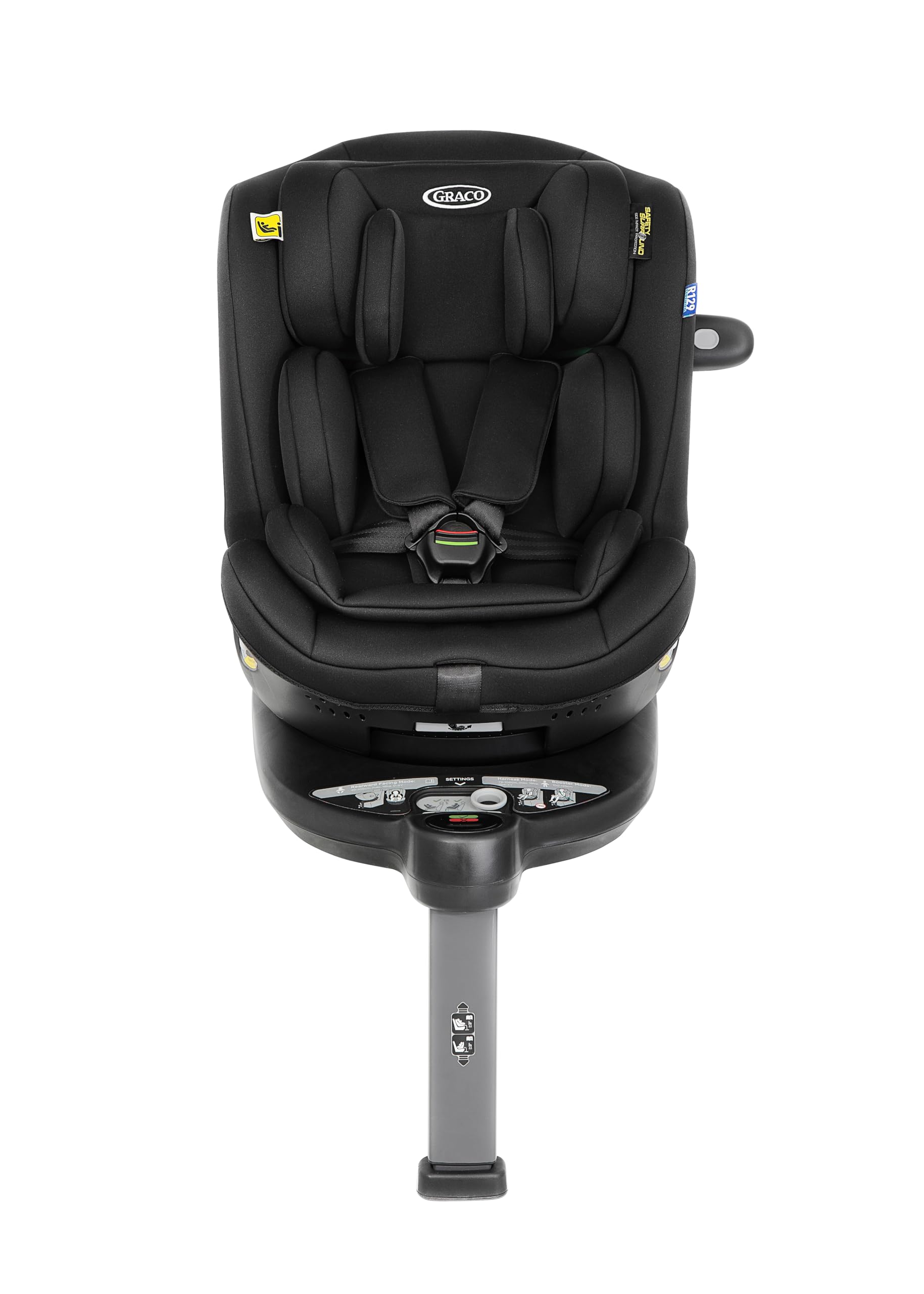 Graco - Turn2Me™ Grow i-Size R129 Silla de coche giratoria 360° con ISOFIX 3 en 1 multiedad, de 40 a 125 cm (desde el nacimiento hasta los 7 años aprox.), color Midnight