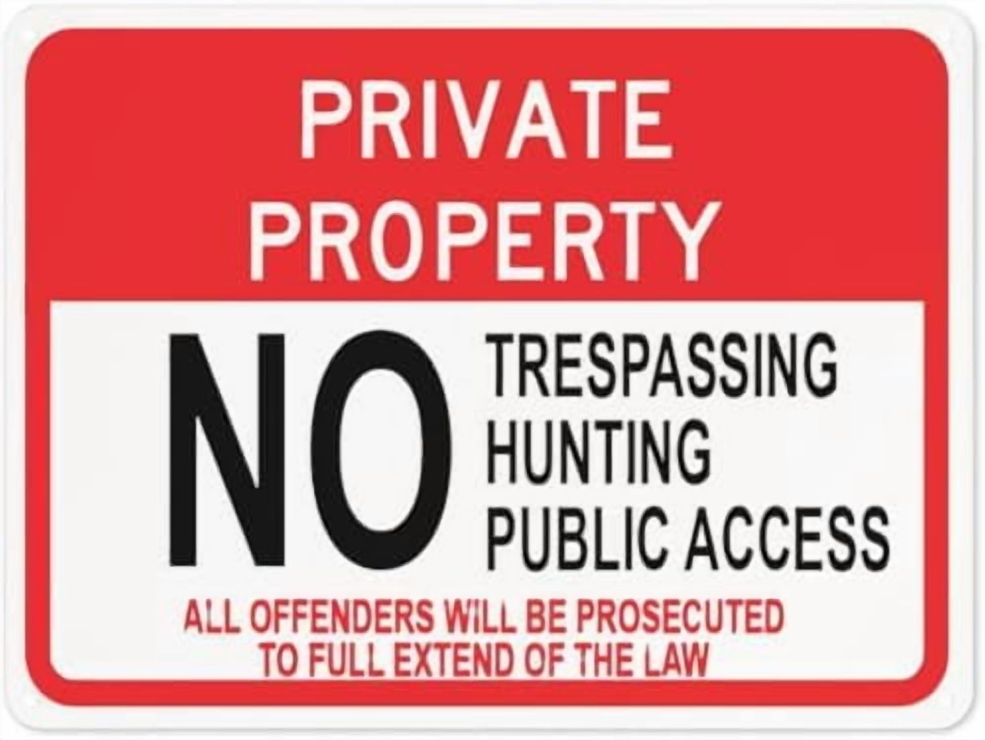 (2-Pack) Warning Metal Tin Sign Notice Traffic Sign,NO TRESPASSING Hunting Public Access, Danger Road Sign Signs for Workplace 12×8
