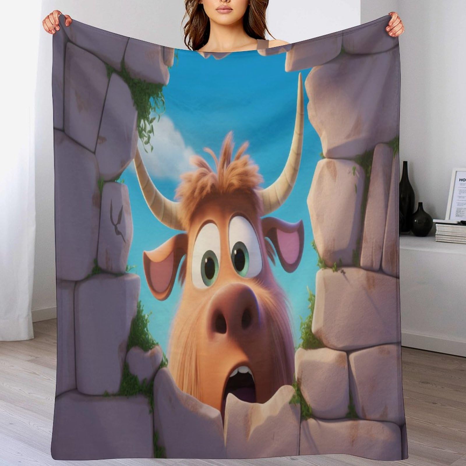 Couverture Vache Mignonne Plaid Cadeau Enfant et Adulte