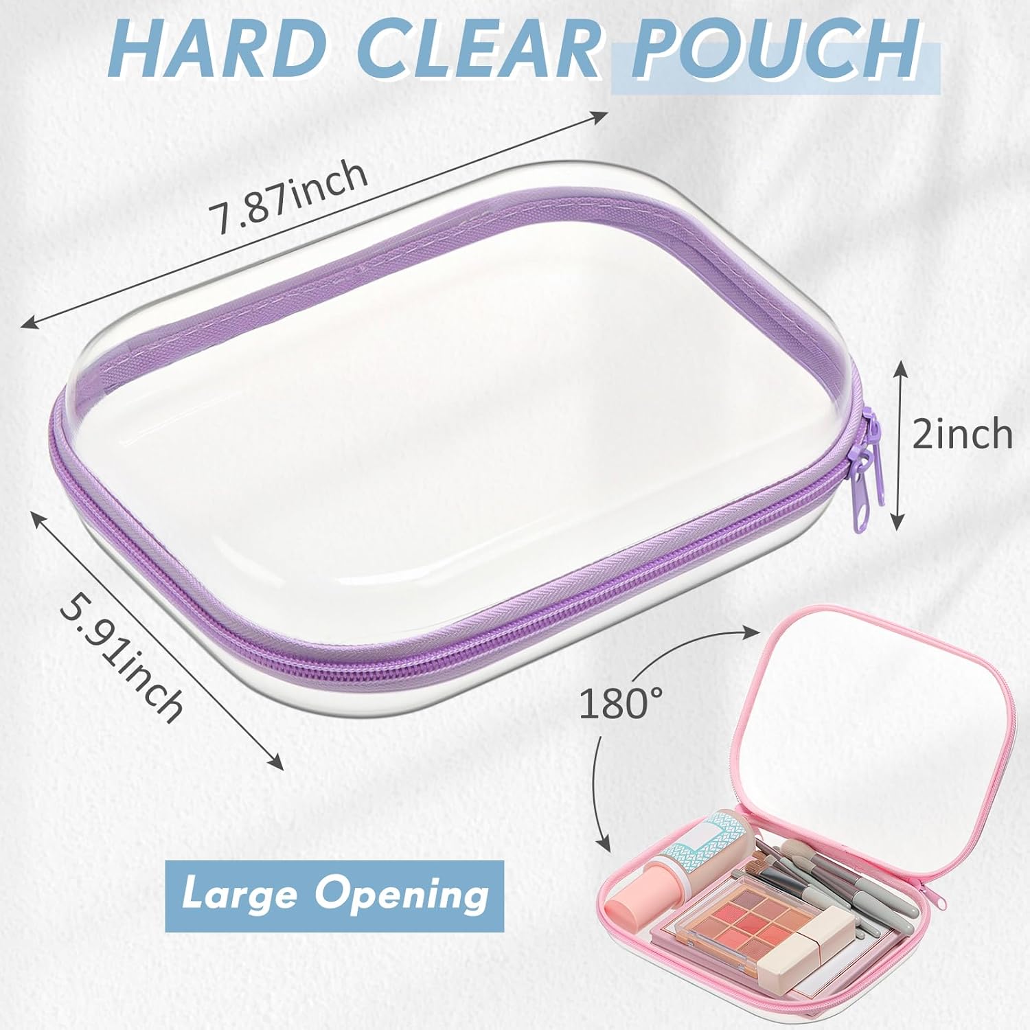 Sanwuta 10 Pcs Hard Zipper Case Clear Hard Pouches Plastic Zipper Pencil Portable Box Toy Storage Bins Plastic Container for Travel Toiletry Office Cosmetic Block Puzzle Organizer (S/m,Macaron Color) S/m Macaron Color 10