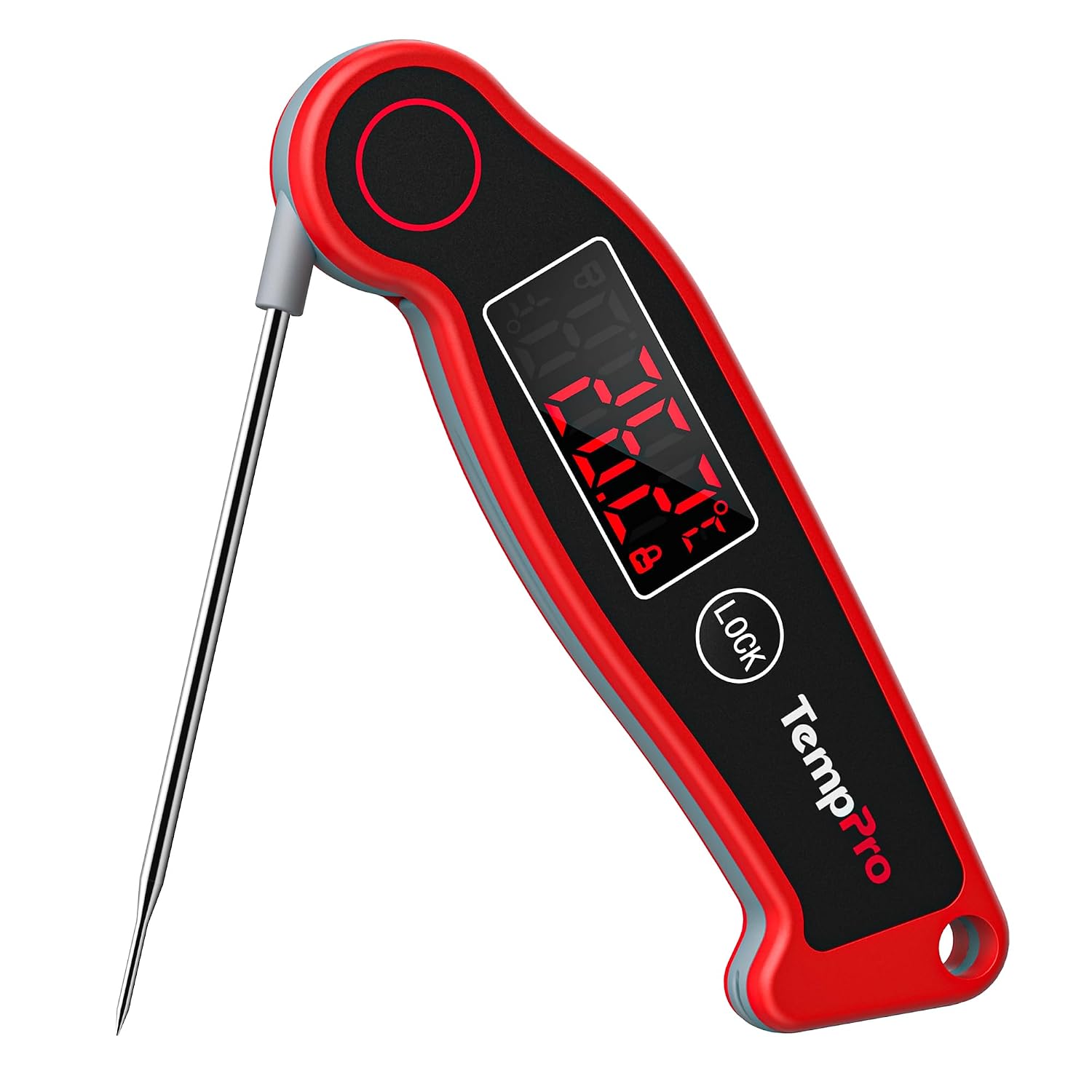ThermoPro TP19 IP65 Wasserdicht Fleischthermometer ±0.5℃ Genau Küchenthermometer 2-3s Reaktionszeit Bratenthermometer Einstichthermometer für Braten, Wein, BBQ, LCD