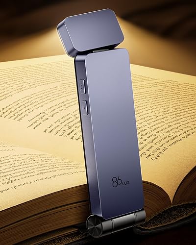 Miniatura 36 de 86lux Luz de libro, luz de lectura LED recargable con clip para uso en cama y noche, 3 temperaturas de color con atenuación continua, diseño de Oro