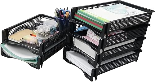 Miniatura 3 de Bandeja apilable del papel de oficina de 6 capas, bandeja apilable plástica de la carta