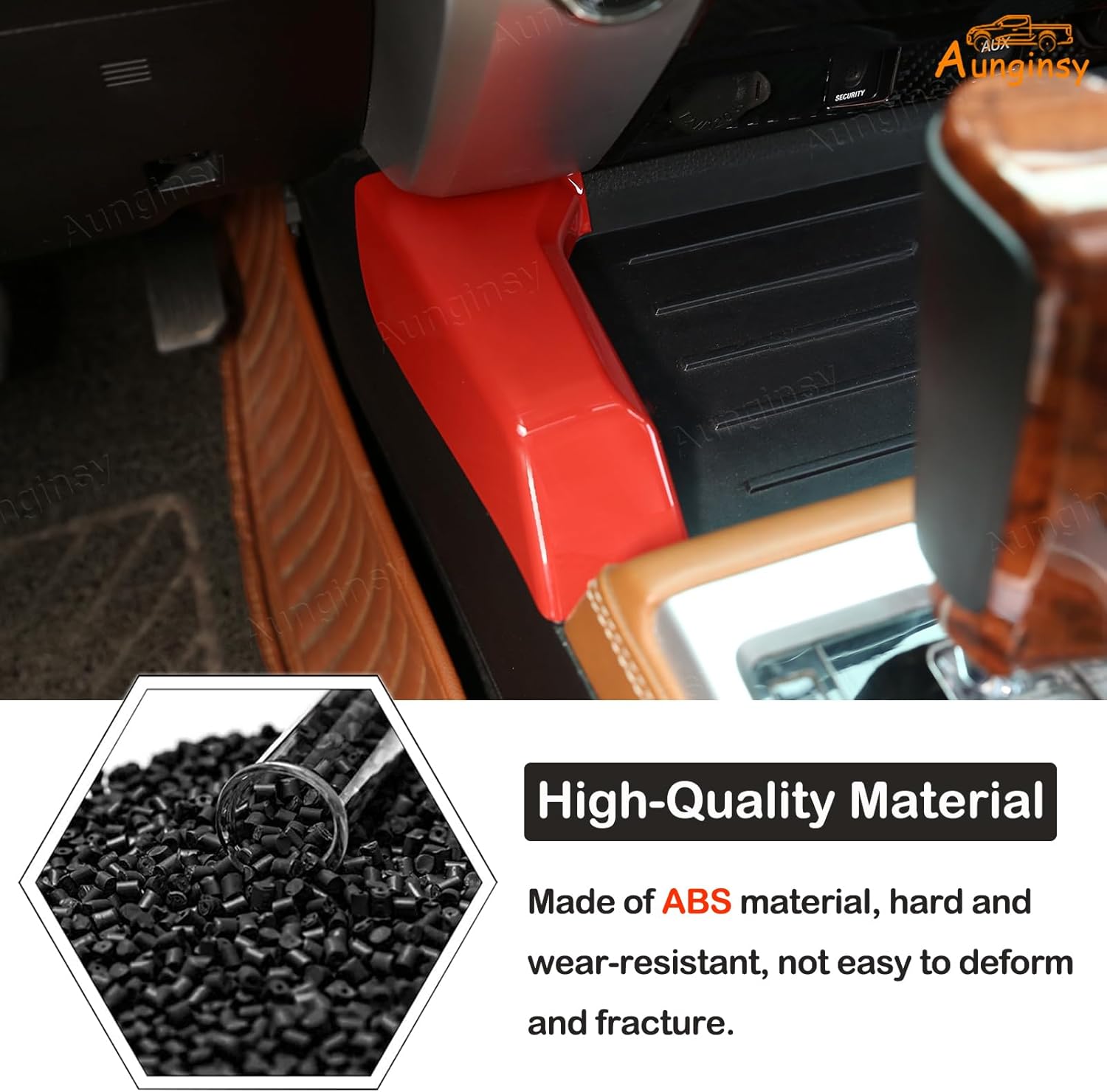 Aunginsy Central Control Gear Box Side Panel Cover Trim Compatible with Toyota Tundra 2014-2021 Inner Center Console Gear Shift Box Side Panel Moulding Side Trim Strip Protect Cover Decor Accessories