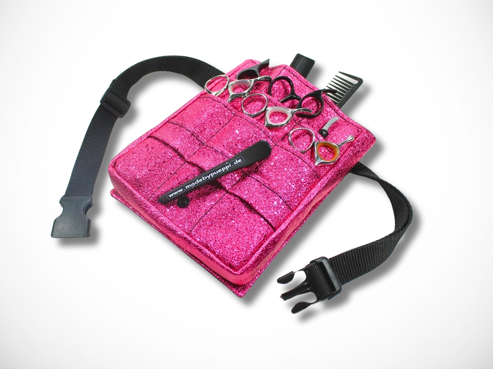 Glitzer Effekt Friseurtasche Pink Friseur Werkzeugtasche Scherentasche Friseurgürtel Friseurschere Salon