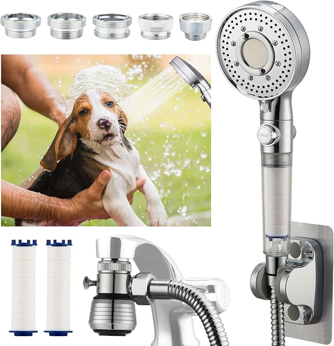 Klleyna Filter Dog Shower-Attachment for Bathtub-Faucet - ON/OFF Shower ...