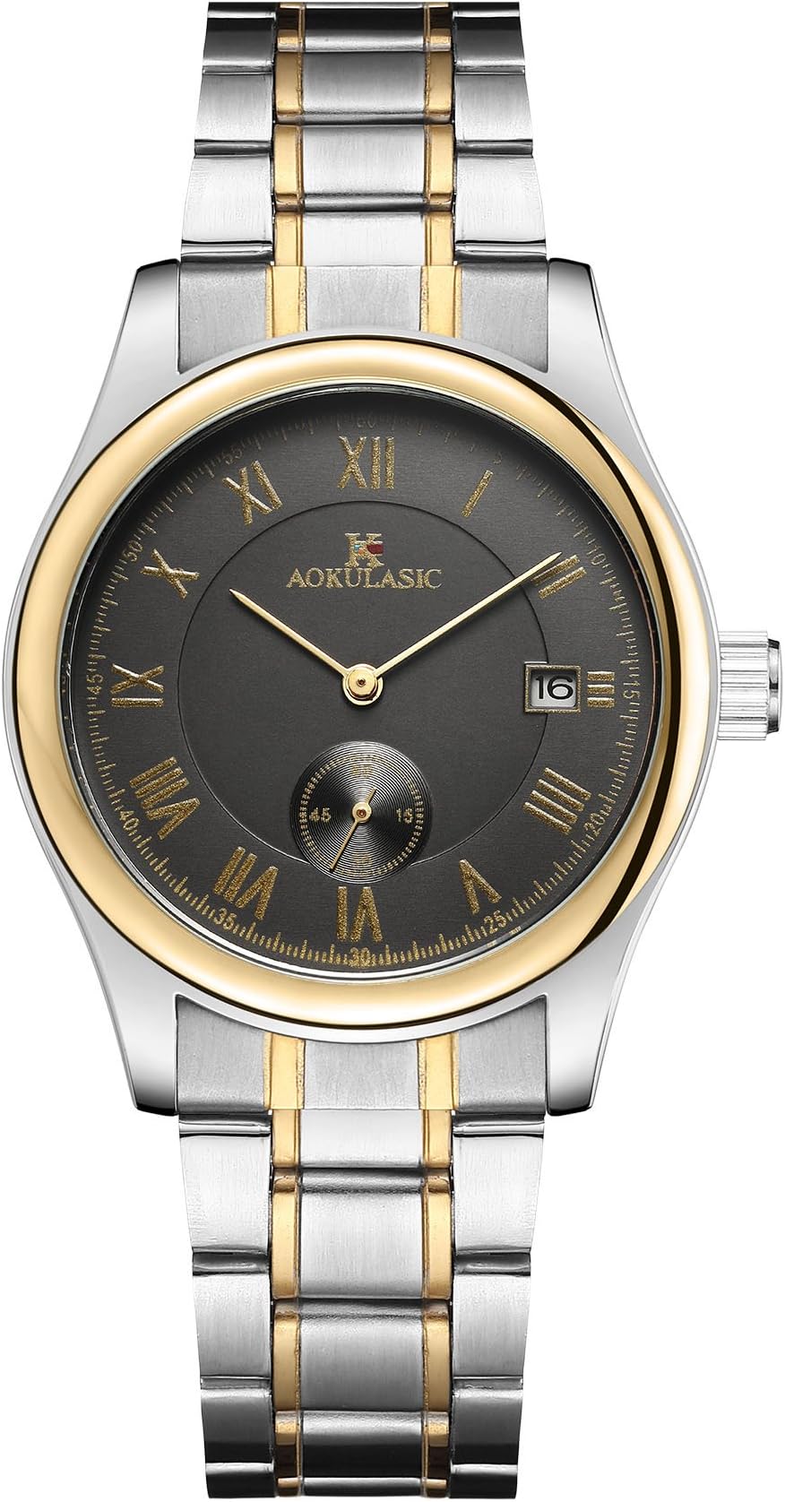 AOKULASIC 100Ft Waterproof Automatic Machine Watch with Unique Sub Dial and Classic Date Displayer.