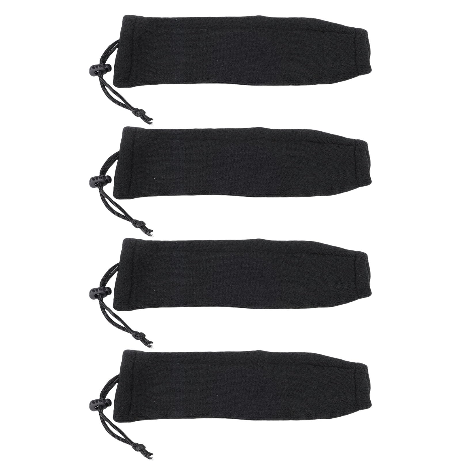 Fundas para Parachoques de Barcos, 4 Unidades, Protección Elástica de Punto Negra Duradera para Parachoques Tubo Cuerda Central y Doble Ojo, 20 X 63 Cm, Ideal Barcos