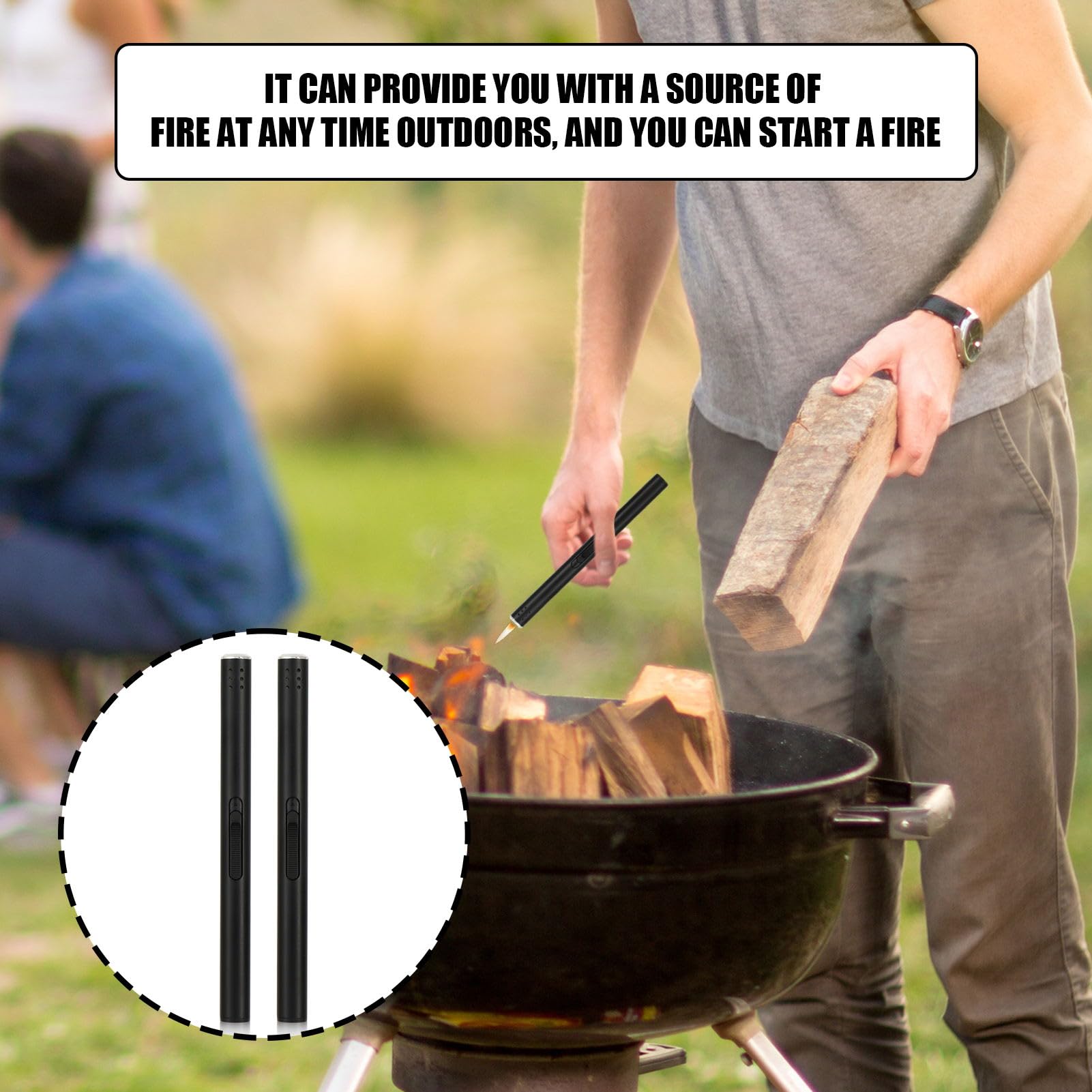 Accendino Jet Flame 19cm Antivento - Ricaricabile A Butano, Fiamma Regolabile - Foto 7