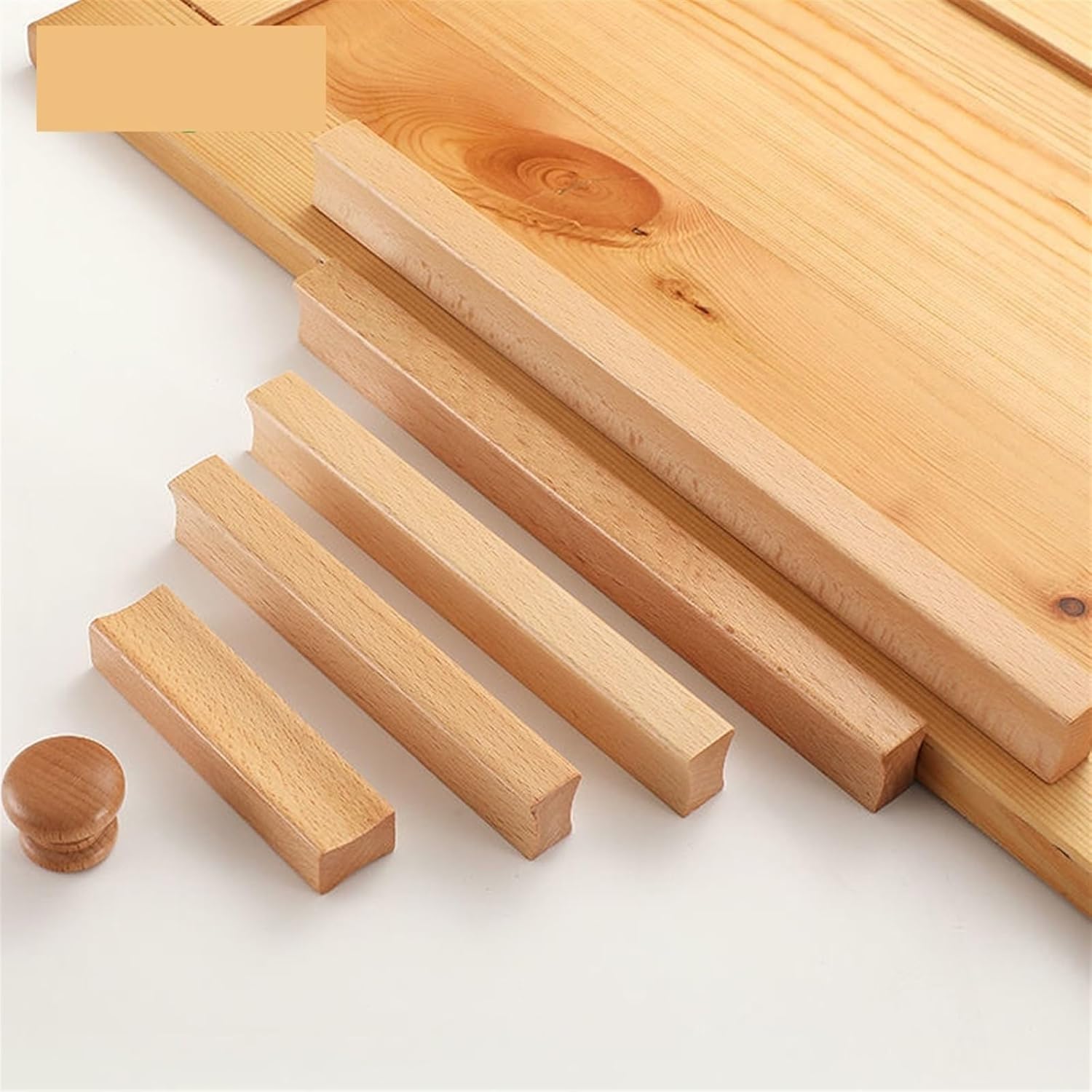 Handles Kitchen Cabinets Drawers Door Knobs Wardrobe Cupboard Wooden Pulls Furniture Hardware Handles 1Pcs (Color : Walnut-128mm)