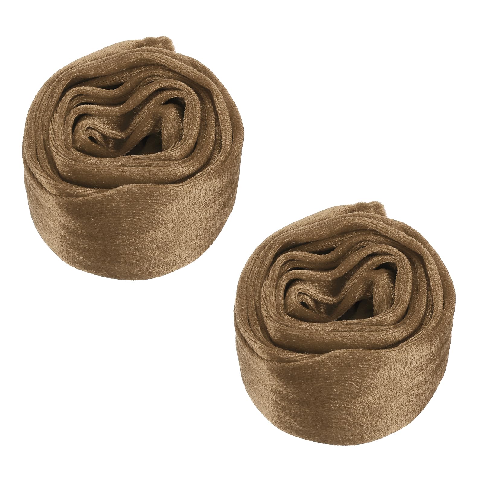 PATIKIL 4.9ft Chandelier Chain Cord Cover, 2 Pcs Velvet Cloth Fabric Chain Sleeve Decorative Cord Covers for Chandelier Wires Swing Cable, Zipper Style, Light Coffee
