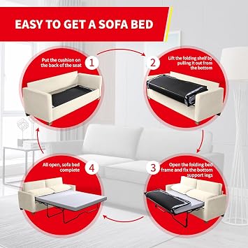 PUREMIND Sleeper Sofa Couch with Pullout Bed, Velvet Full Size Pull Out Sofa Bed with Folding Foam Mattress, 2-in-1 Pull Out Couch Beds Sleeper Loveseat Pull-Out Beds for Living Room, Small Spaces
