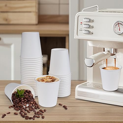 Miniatura 8 de SIUQ Paquete de 300 vasos de papel de 5 onzas, vasos de papel desechables blancos, vasos pequeños para enjuague bucal de baño, taza de bebida