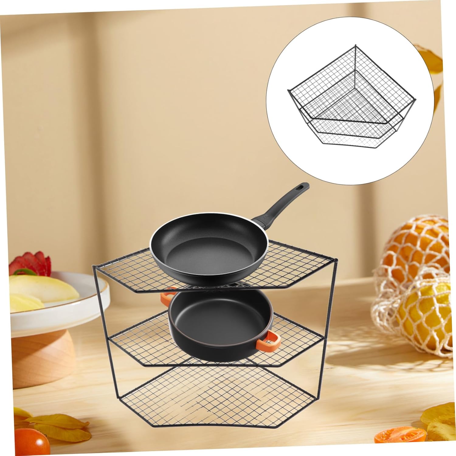 Garneck Pot Storage Rack Kitchen Organizers Dish Rack for Counter Pan Organizer Kitchen Supplies