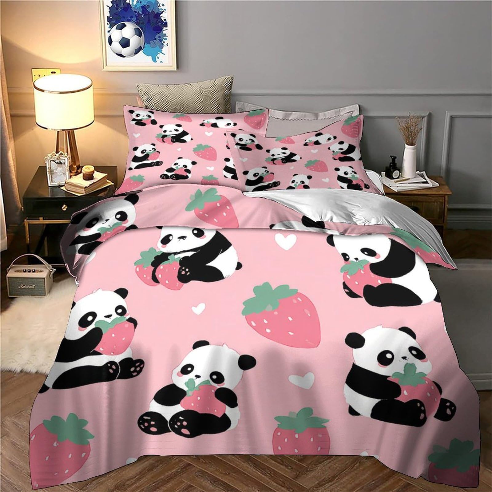 Niedliches Koala-Pärchen Bettbezug Mikrofaser 3D Gedruckt Atmungsaktiv Hautfreundlich Bettdeckenbezug 3 Teilig Weich Reißverschluss mit Kissenbezug Kuschelig for Teenager & Erwachsene