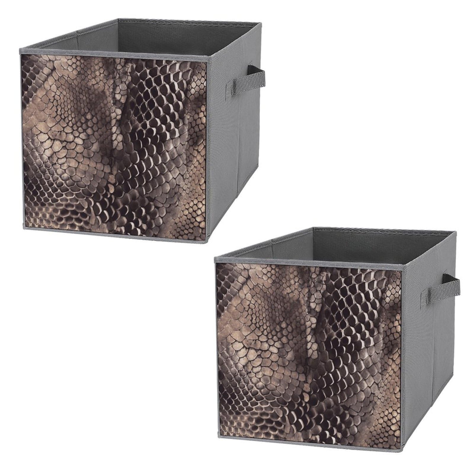 Bacs de rangement empilables motif peau de serpent et organisateurs de placard