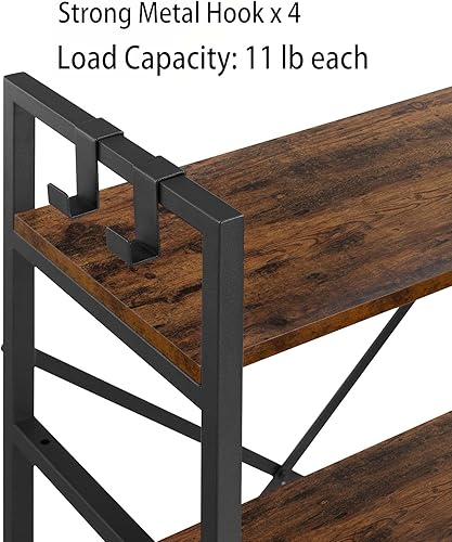 Miniatura 8 de Estantería de 3 niveles, estantería organizadora de almacenamiento, estante moderno para dormitorio, sala de estar y oficina en casa, madera y metal