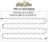 Vista 5 de Brite Star Cadena de luces de Navidad de 100 unidades, mini, transparentes - 22 pies de luces de árbol de Navidad para interiores y exteriores