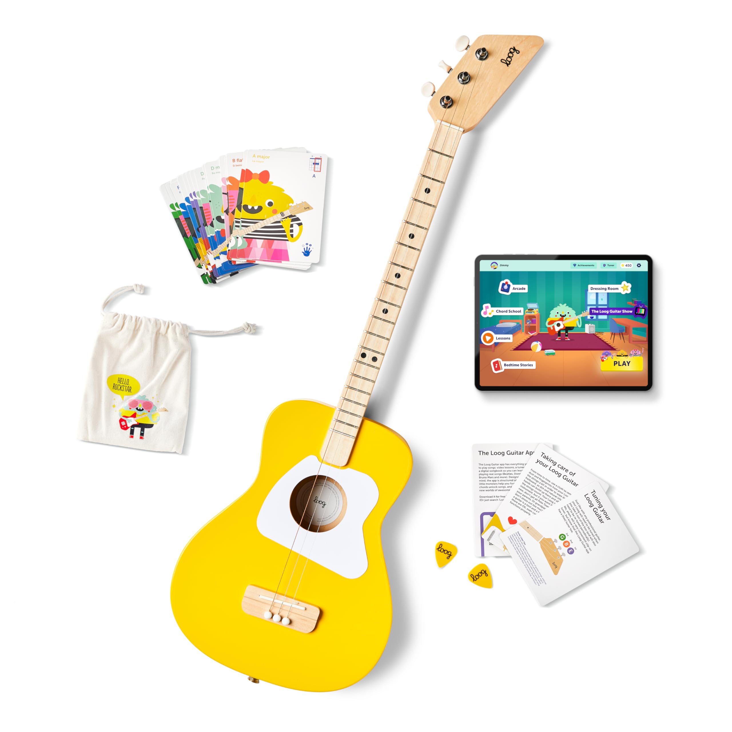Amazon.com: Loog Pro Acoustic kids Guitar 3-strings Ages 6+