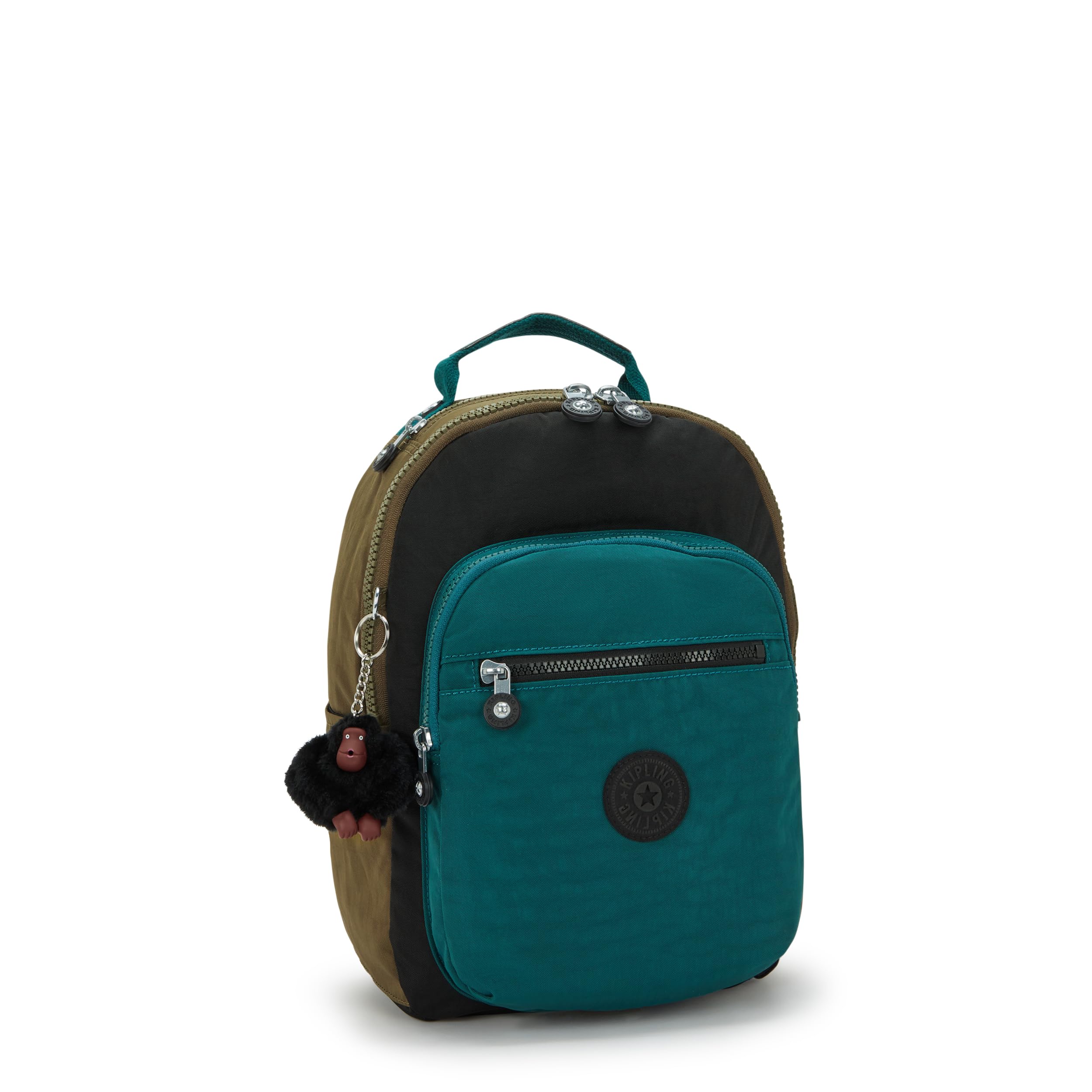 Kipling Women’s Seoul Small Tablet Backpack, Durable, Padded Shoulder Straps with Tablet Sleeve, Black Khaki