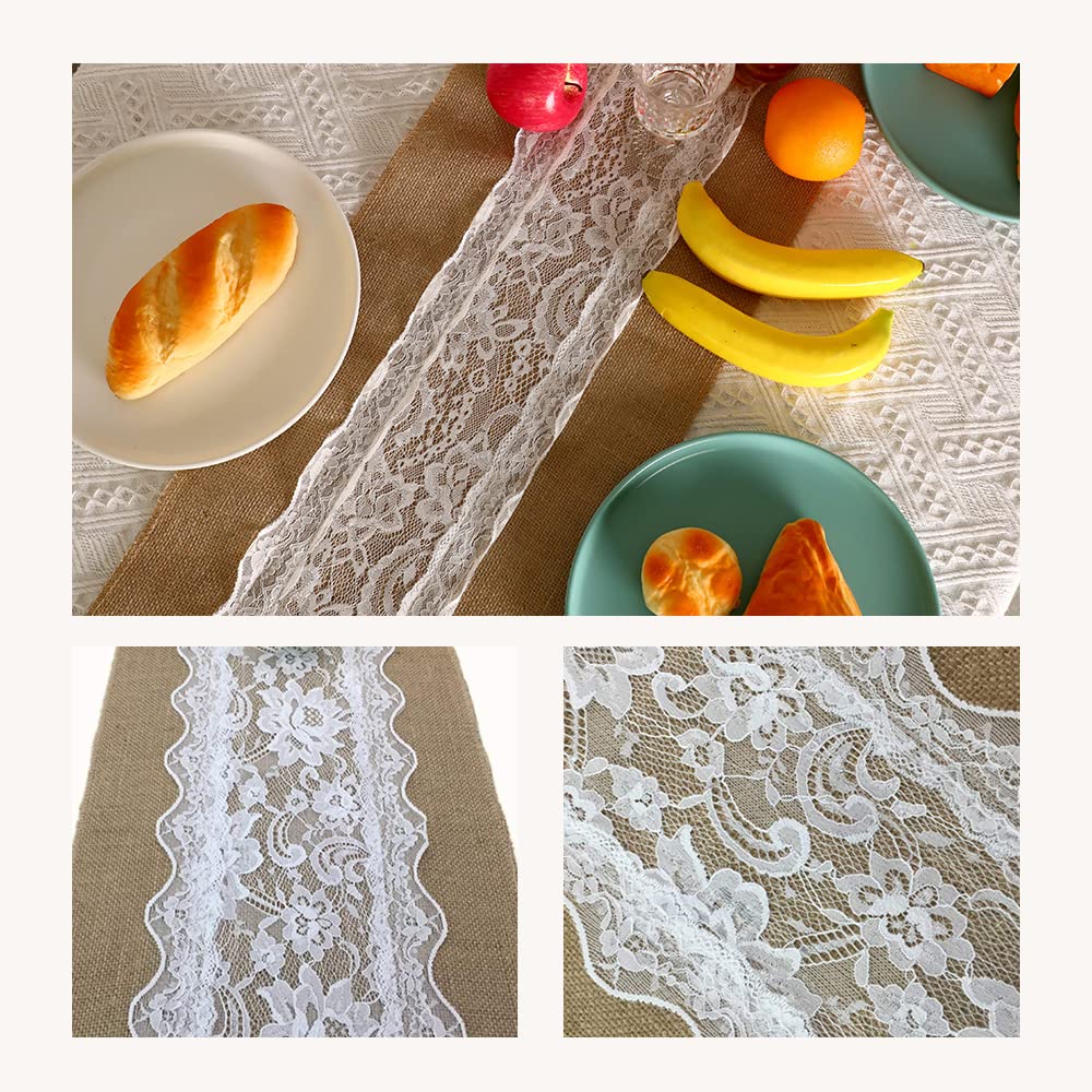 Runner da tavola in Iuta Naturale, Lunghezza 274,3 cm, Decorazione per la tavola