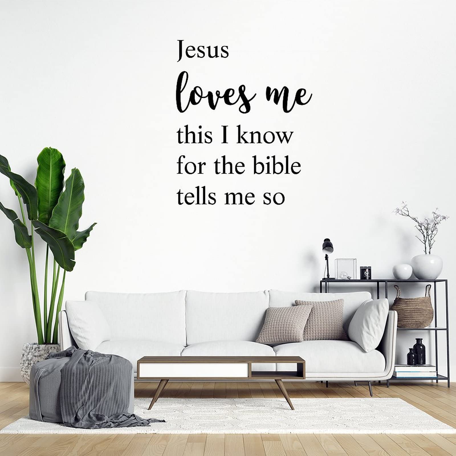 Sticker Jesus Loves Me décoratif pour une chambre d'enfant apaisante 56 cm
