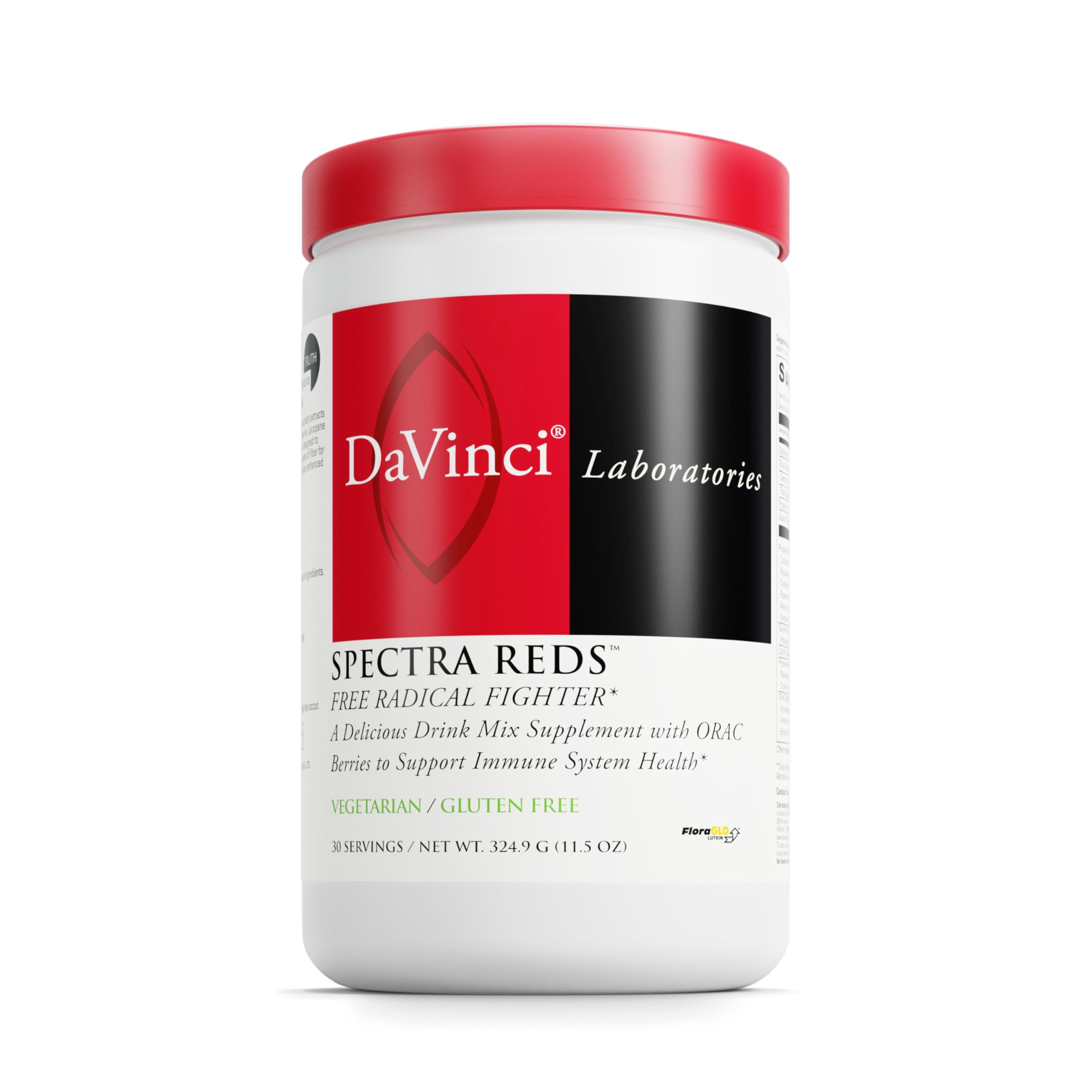 DAVINCI Labs Spectra Reds - Drink Mix Supplement for Antioxidant Health* - Immune & Liver Health Aid with Grape Seed Extract* - Powder Supplement Supports Eye & Heart Health* - 30 Servings (324.9 g)