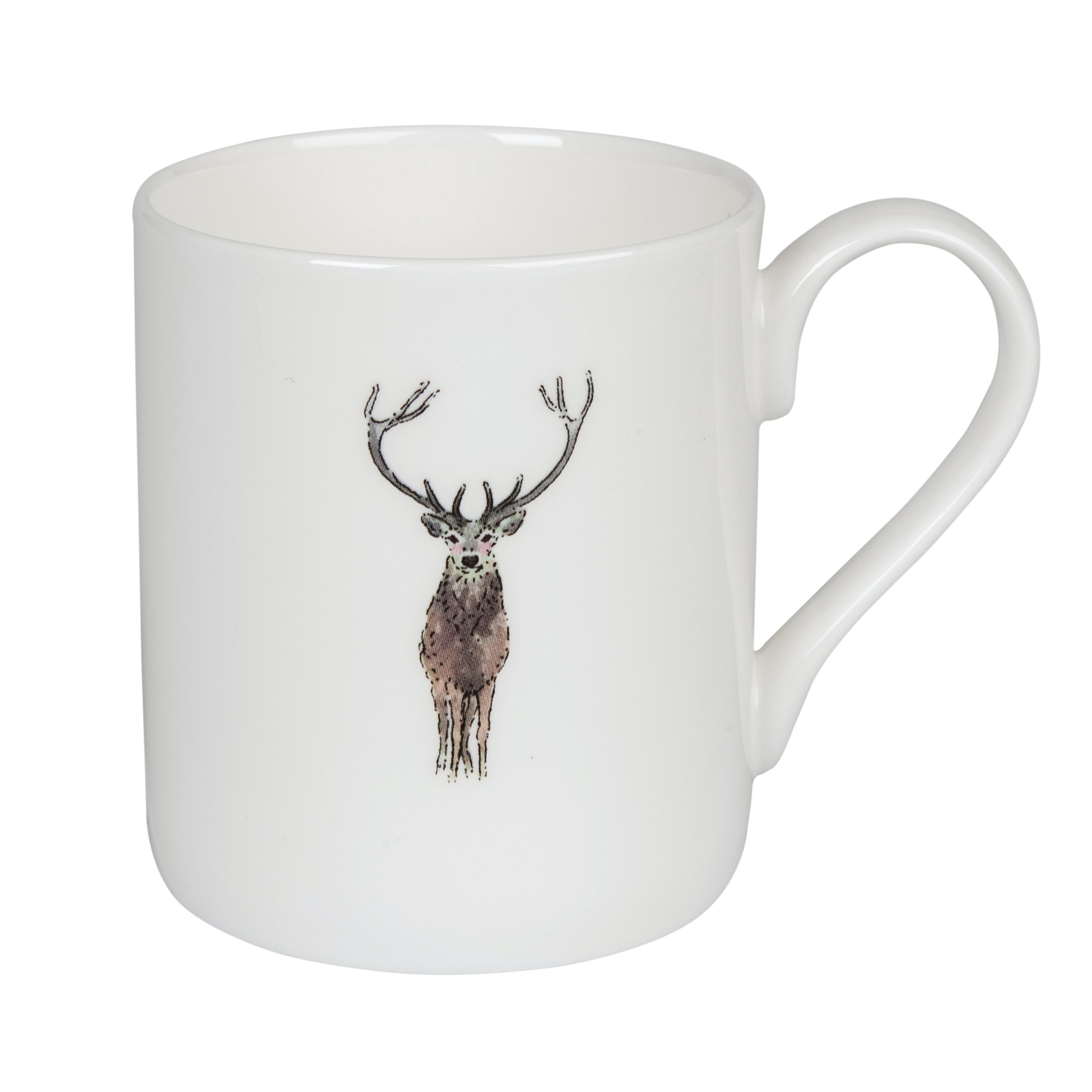 Sophie Allport - Highland Stag Solo Mug, Fine Bone China, Gift Box, Dishwasher Safe (Standard Size 275ml)