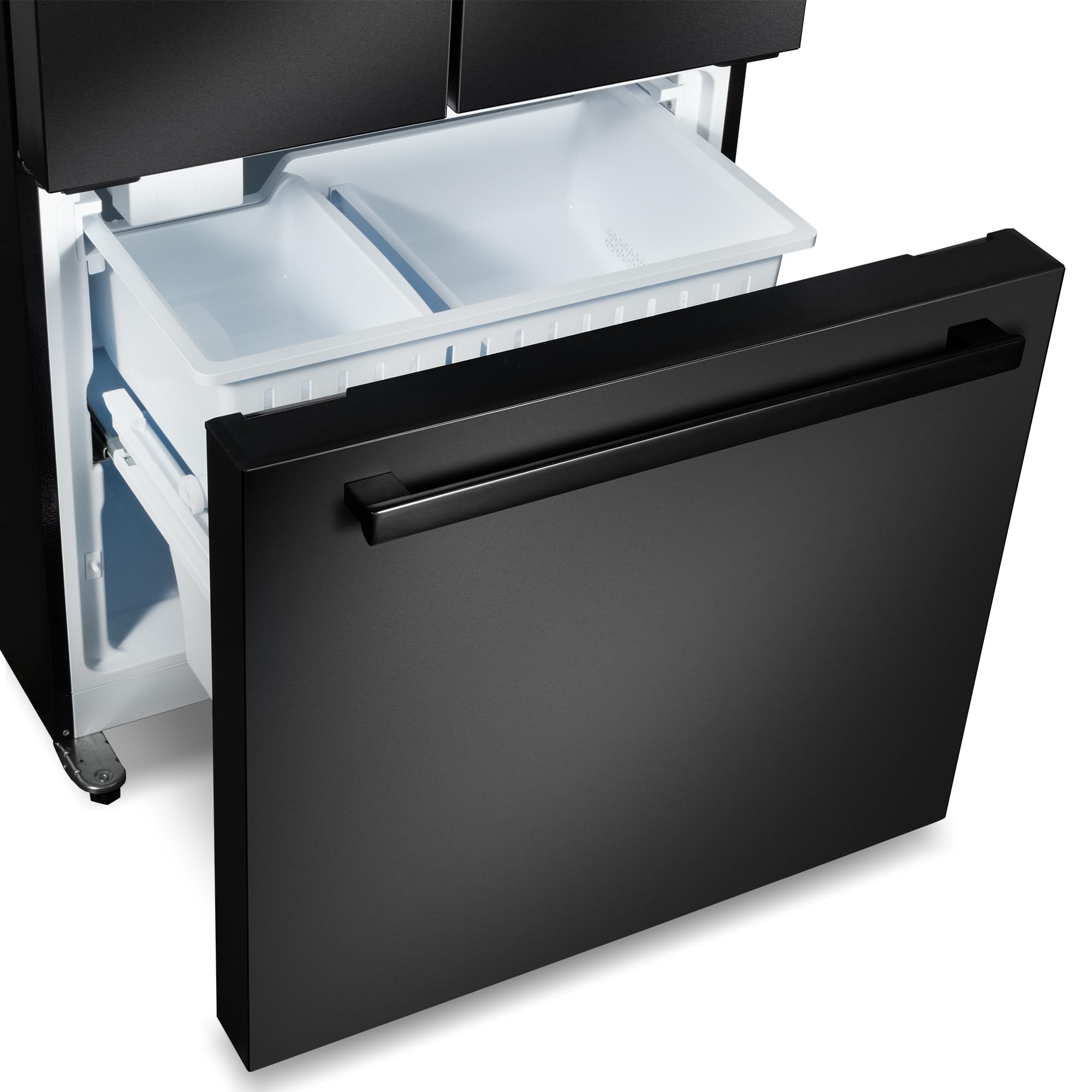 COSMO COS-RFFV183GHBK 30 in. Vista Collection 17.5 cu. ft. Counter Depth 3-Door French Door Refrigerator, Freezer Drawer, Handles, Matte Black on Fridge.com