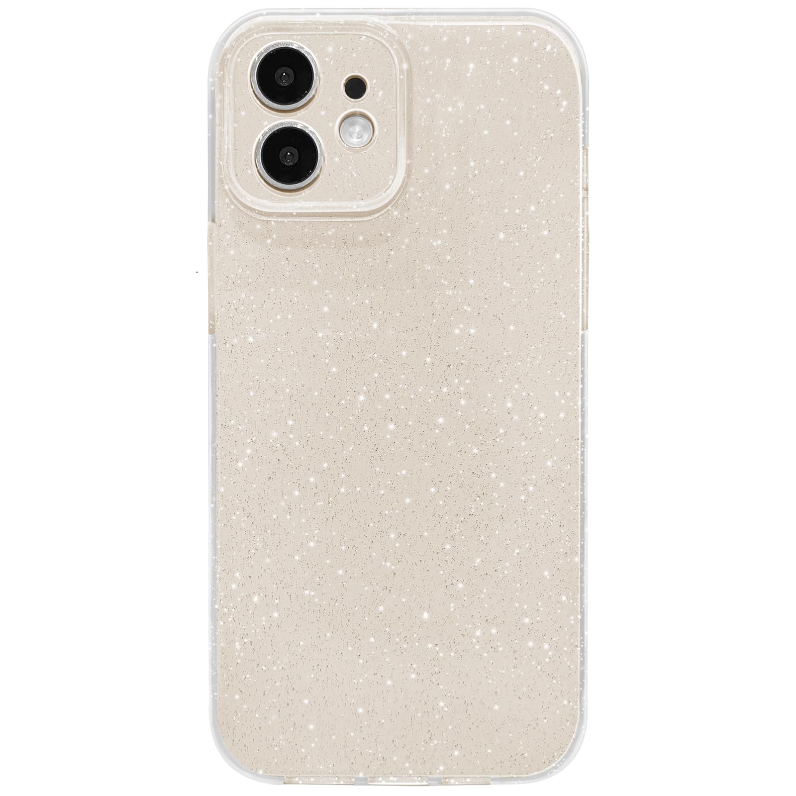 Hython Case for iPhone 12 Case Glitter Cute Sparkly Shiny Bling Sparkle Phone Cases 6.1", Thin Slim Fit Soft TPU Bumper Shockproof Rubber Protective Cover for Women Girls Girly, Bright Silver