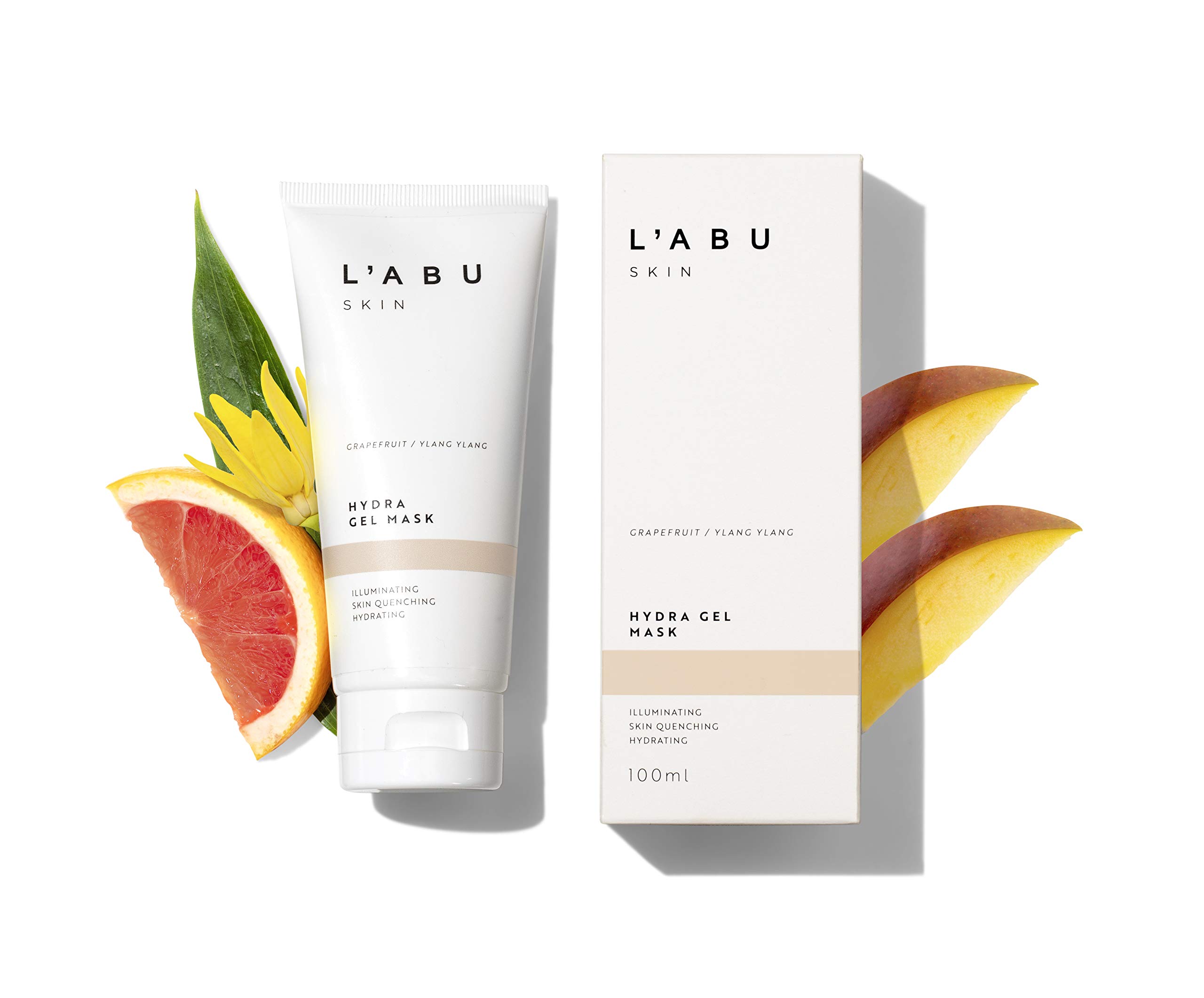 L’ABU SKIN Hydra Gel Face Mask 100ml | Contains Hyaluronic Acid, Vitamin E, Vitamin A and AHA Fruit | Hydrating, Cleansing and Brightening with Quick Absorption | Cruelty Free Natural Formula
