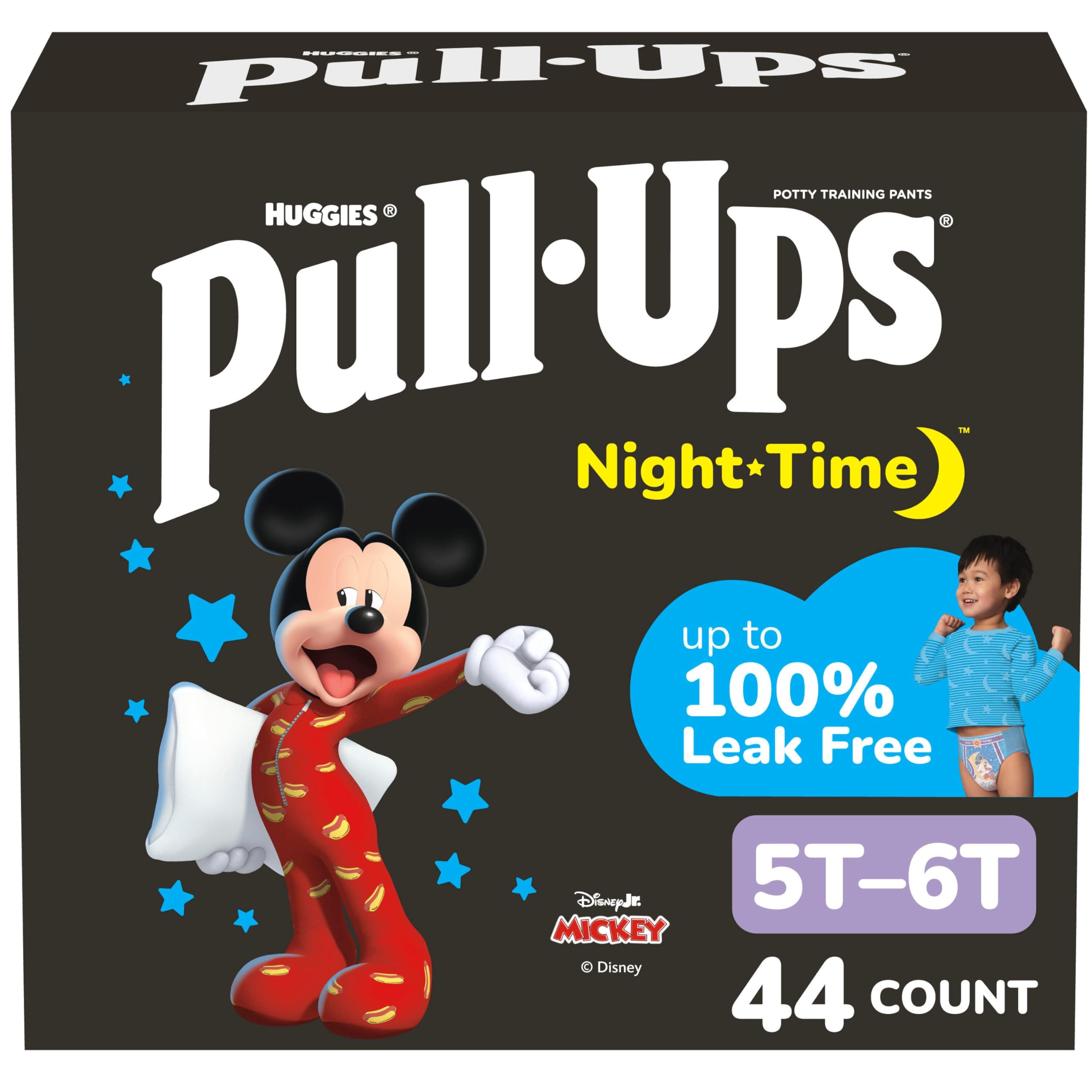 Pull-Ups Boys' Night-Time Potty Training Pants, Size 5T-6T, 44 Count