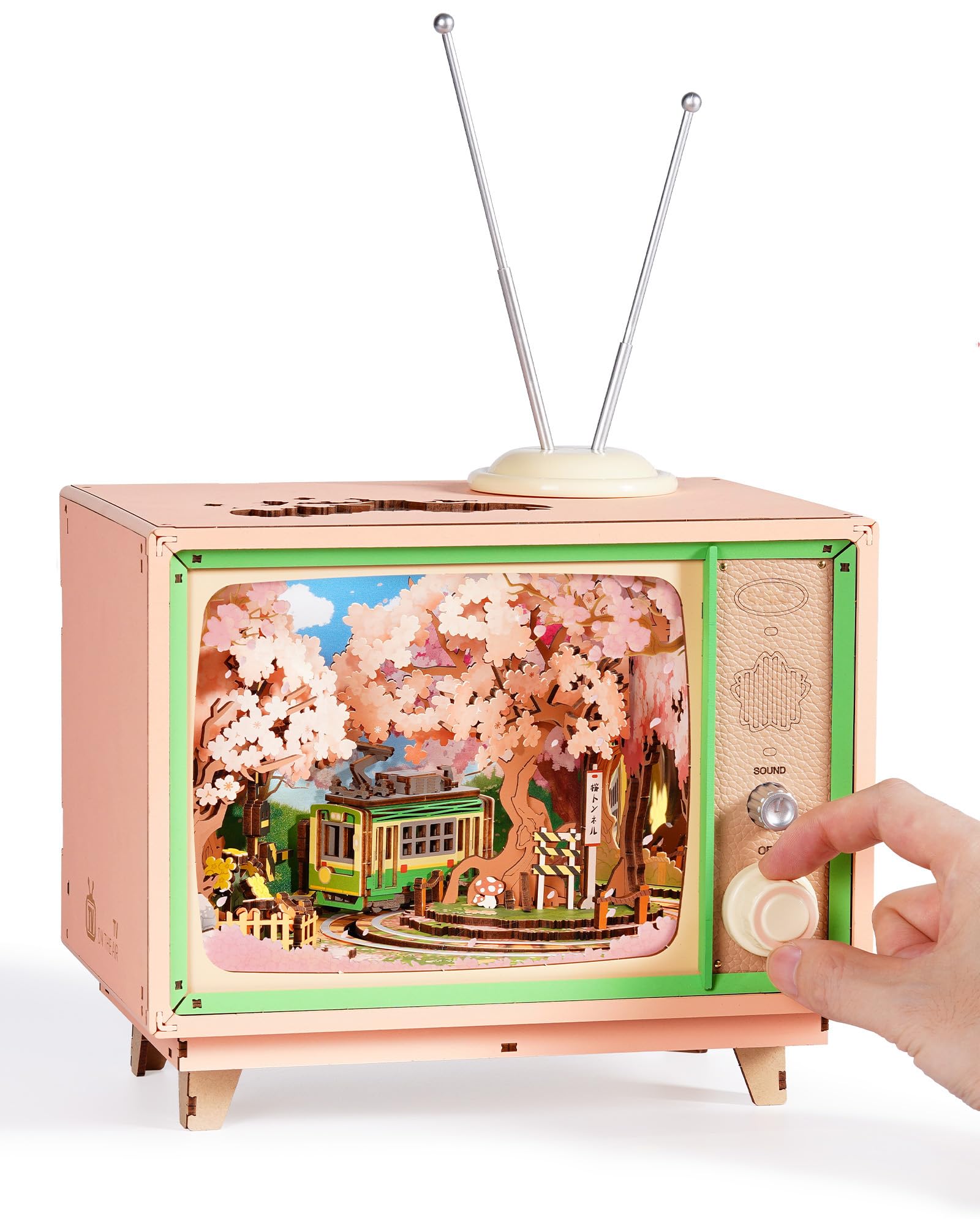 ROBOTIME 3D Wooden Puzzle Classic Sakura Music Box Model Kits for