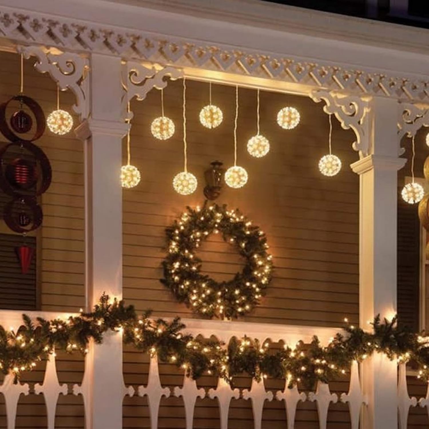 NEROSUN Warm White Battery Operated Christmas Lights, 2 Pack Total 100LED 32FT Waterproof String Christmas Tree Lights with 8 Modes, Xmas Decorations for Indoor Outdoor Yard Wedding Home Decor