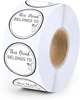 1200 PCS This drink belongs to stickers Cup marker sticker Blank drink labels Drink stickers for Wedding Drink Party Bridal Shower Birthday Party Supplies (White,1.5 inch)