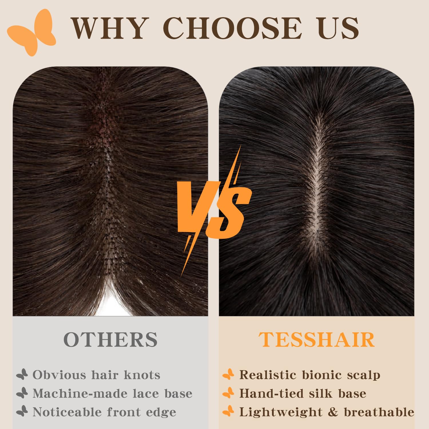 Human Hair Toppers for Women, 150% Density Hair Topper with Bang, No Tangle & Smooth, Upgrade 7x13cm Silk Base, 12 Inch #1B Natural Black