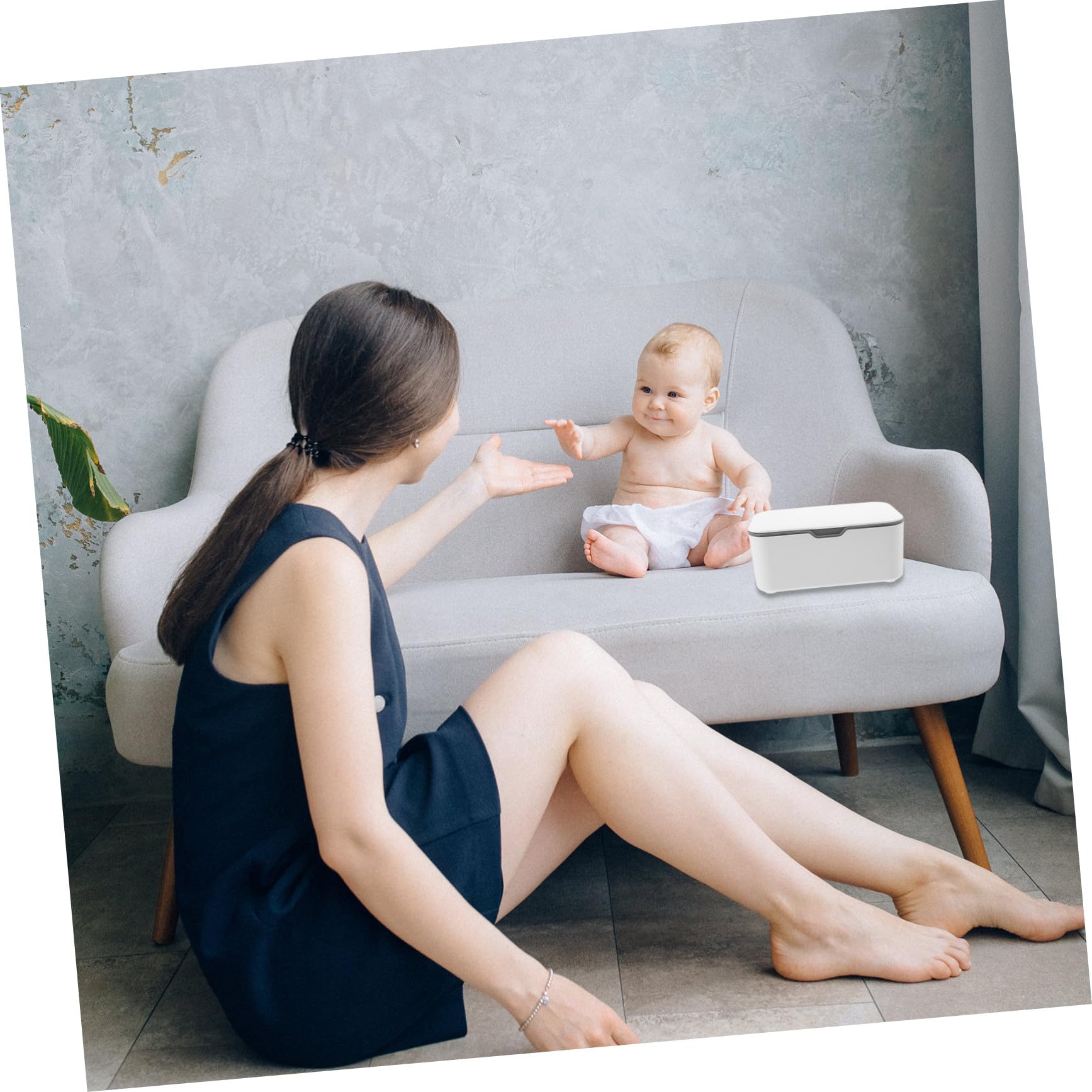 Boîte de Lingettes pour Bébé Portable, Lot de 2, Plastique Bleu