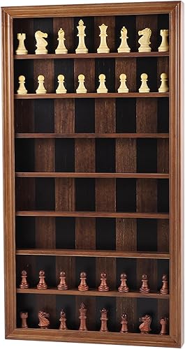 Juego de mesa de ajedrez de montaje en pared, juego de ajedrez gigante de madera, vitrina vertical para colgar, juego familiar, decoración artística