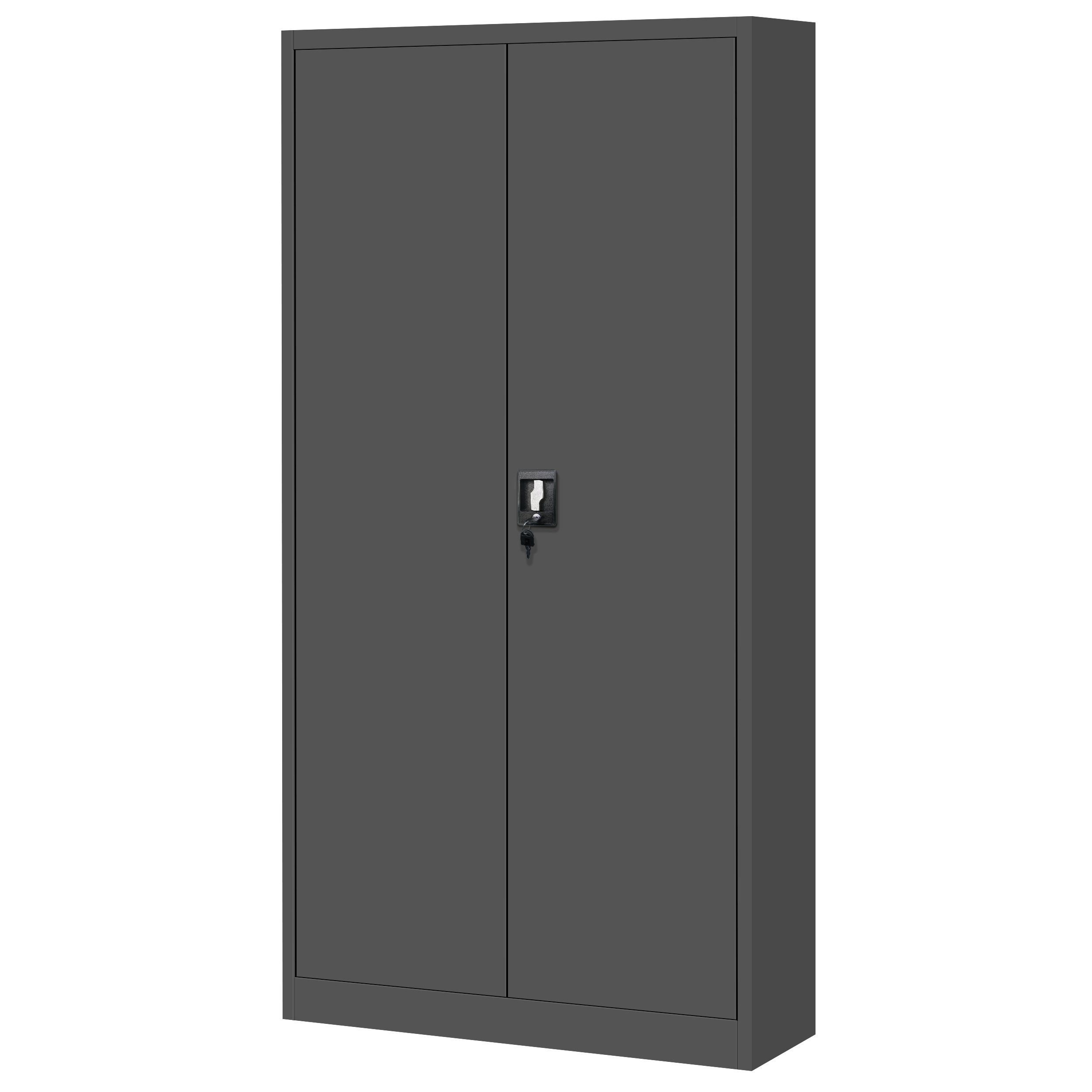 Jan Nowak Armoire de Bureau Métallique 4 étagères tôle d'acier revêtement en Poudre 195 cm x 90 cm x 40 cm (Anthracite)