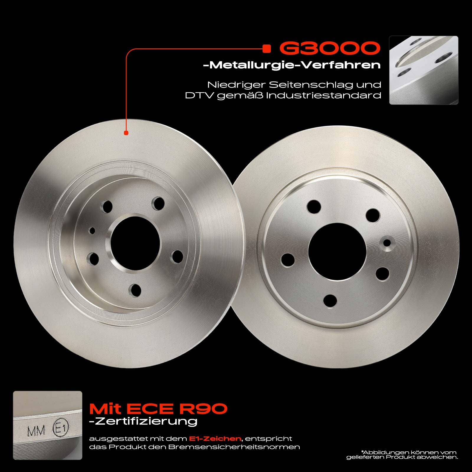 Frankberg 2 x tarcze hamulcowe tylne pełne Ø 264 mm 13514612 13509119 | Kompatybilny z Ampera-E F17, Astra K Kasten/Hatchback, Astra K Sports Tourer B16, Astra K Kasten/Kombi, Astra K B16