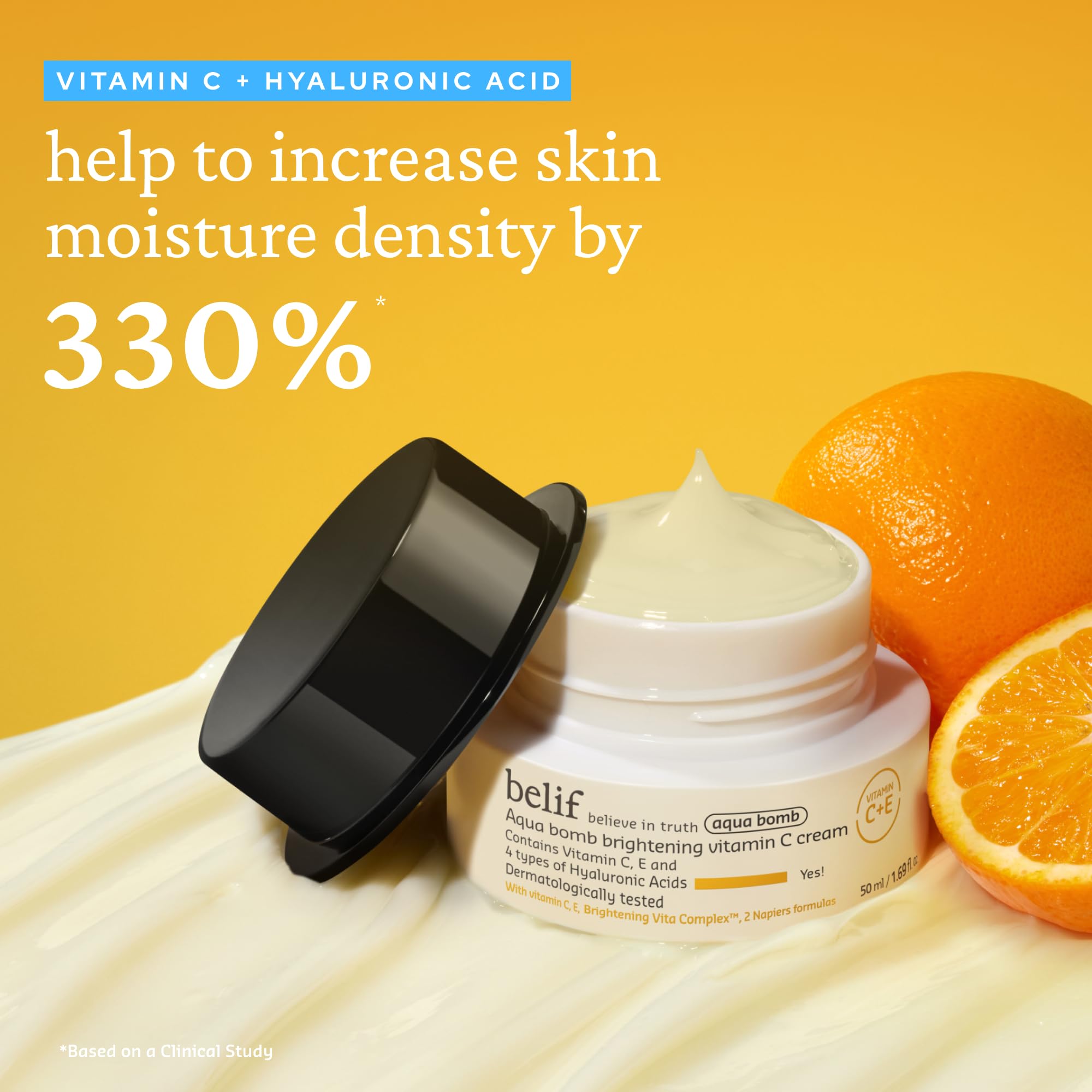 belif Aqua Bomb Vitamin C Face Cream Moisturizer with Hyaluronic Acid