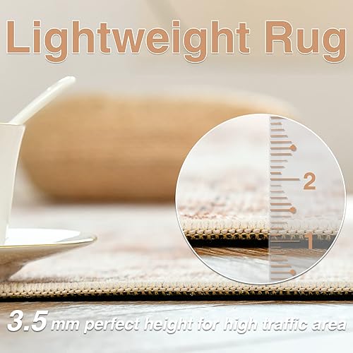 Miniatura 146 de jinchan Alfombra de Área 2x3 pies Alfombra Vintage de Entrada Lavable Bohemia Tapete Interior para Puerta Medallón Floral Tapete Pequeño para Puerta