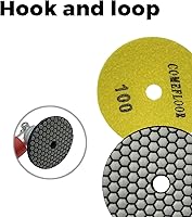 Vista 3 de Almohadillas de pulido de diamante seco de piedra de mármol de granito ComeFloor de 4 pulgadas, 7 almohadillas de molienda más un juego