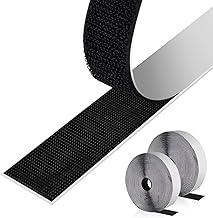 2 Roll Hook and Loop Tape, Heavy Duty Dual Lock, Nylon Self Adhesive Dual Lock, 1 Inch x 26 Feet Reusable Hook and Loop Interlocking Mounting Tape Strips Fastener for Home Office Carpet Mats (Black)