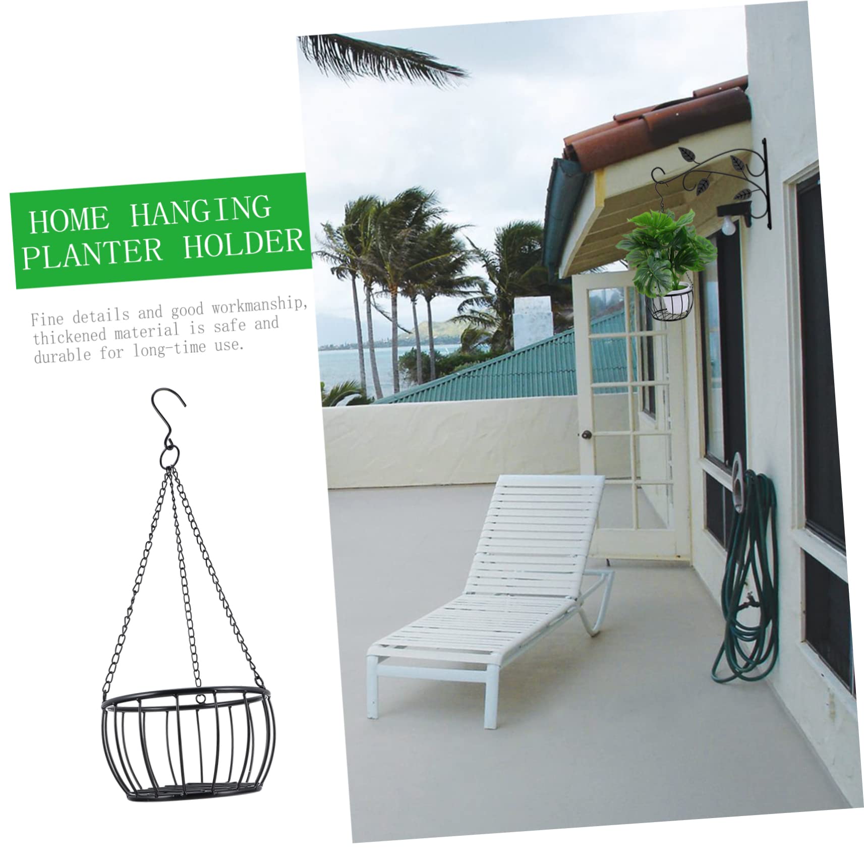 2pièces Support De Suspendu Pot De Suspension pour Balcon Et Décoration Design Élégant pour Intérieur Et Extérieur