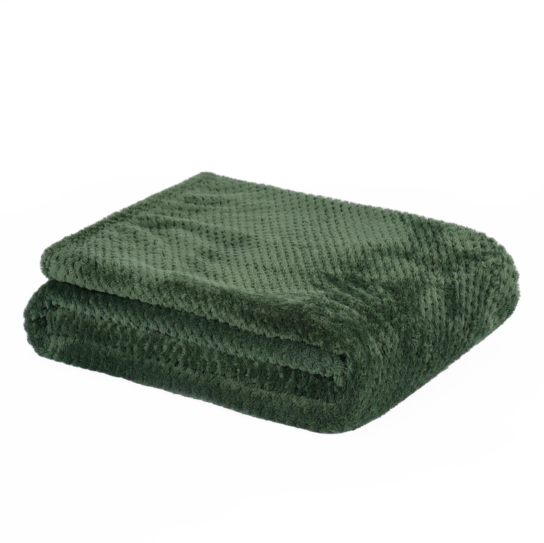 OHS Luxury Large Waffle Honeycomb Mink Warm Throw from B&Q