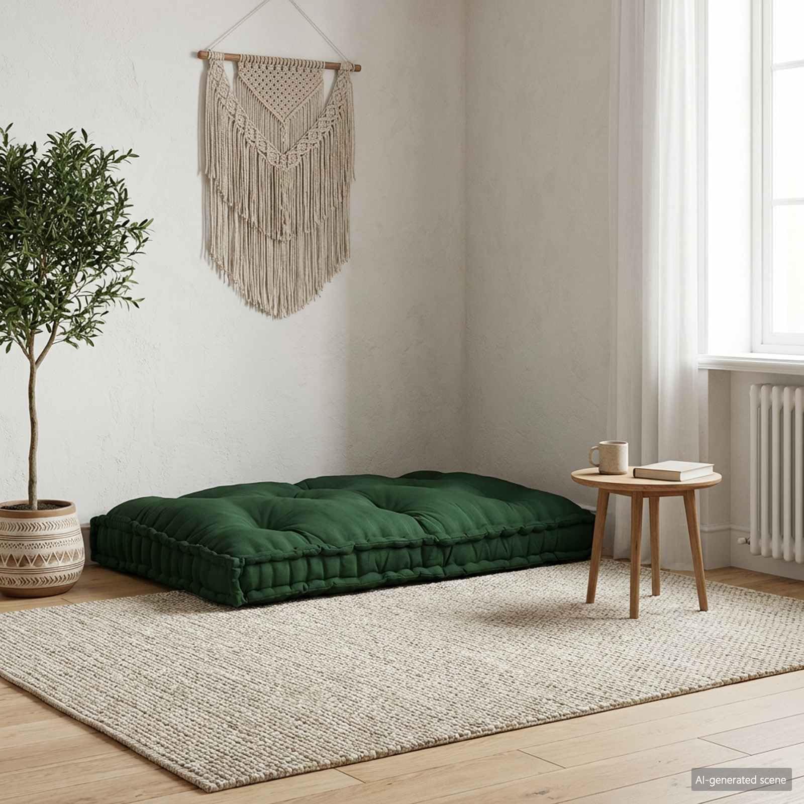 Coussin de canapé en palette idéal pour aménager un balcon ou une terrasse au naturel