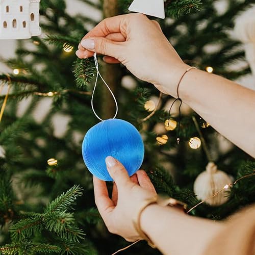 Miniatura 7 de Amosfun Adornos de bolas de Navidad de satén, 30 piezas de hilo de seda, bolas colgantes para árbol de Navidad, bolas coloridas, colgantes para