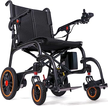 Only 26lbs Upgraded Carbon Fiber Electric Wheelchairs for Adults, Foldable Lightweight Power Motorized Wheelchair, Airline Approved, 15 Miles Portable Compact for Travel, 350lbs